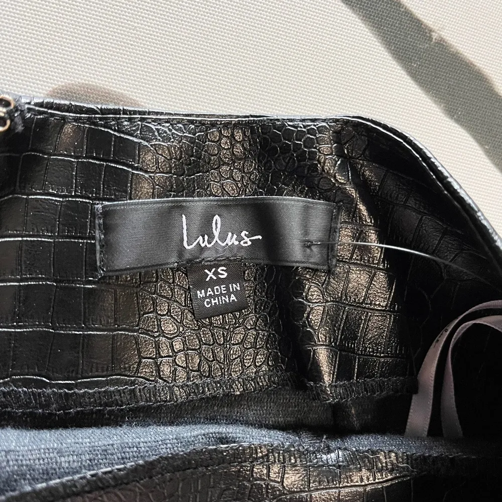LULUS Faux Snakeskin Black Leather Pencil Mini Skirt Women’s Sz XS NWT - Image 5