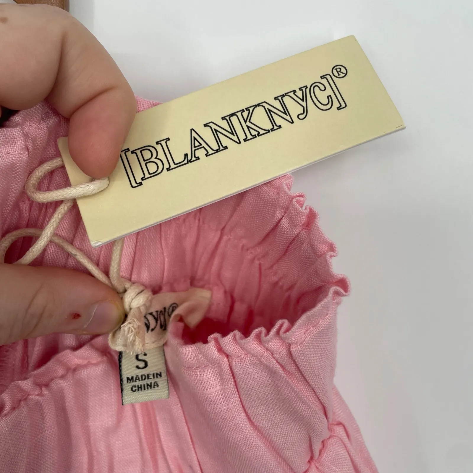 BLANKNYC Womens Flying Solo Pink Linen Blend Elastic Waist Shorts - Image 9