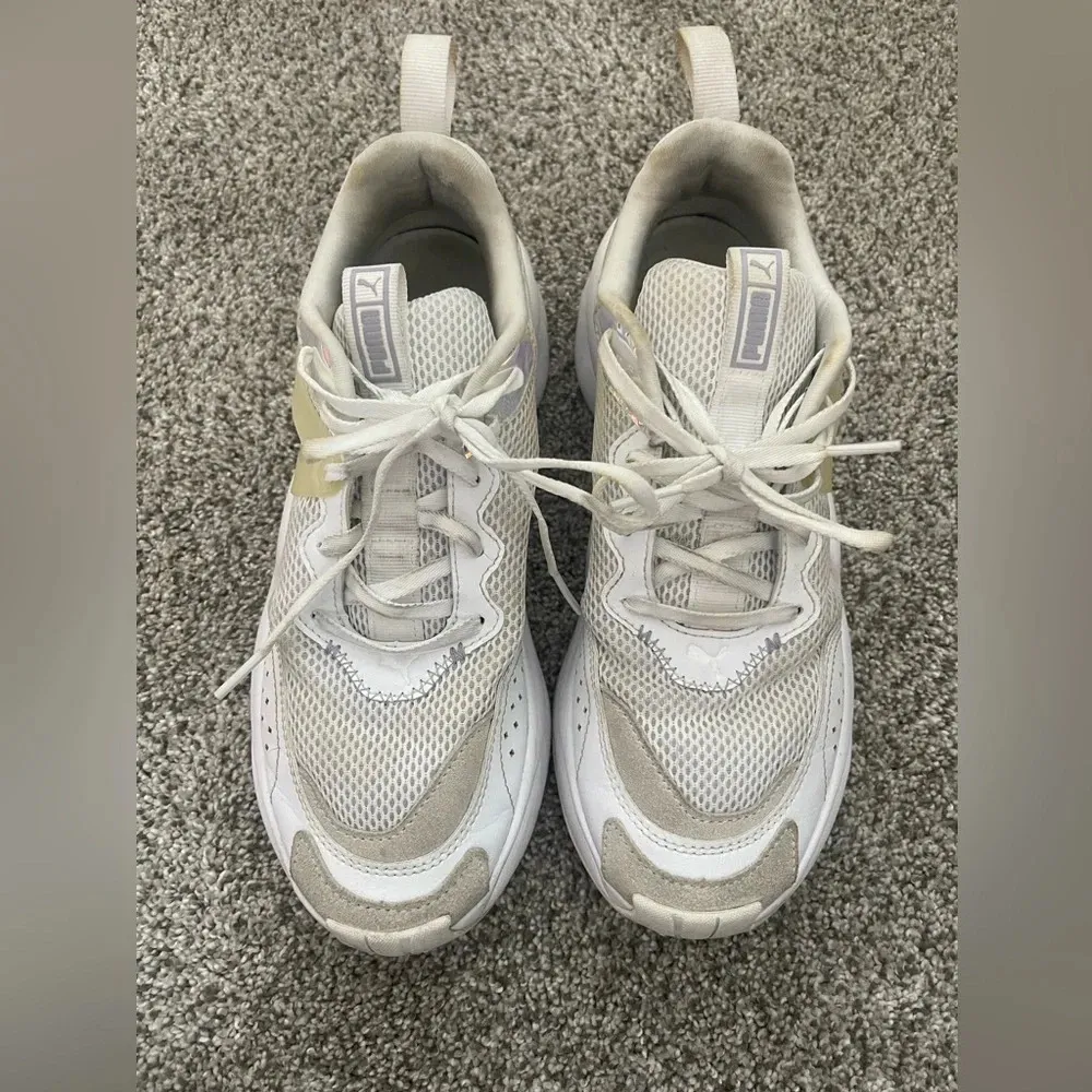 Puma Sneaker Shoe Rise Glow White Reflective Iridescent Women’s  Size 8 Retro - Image 2