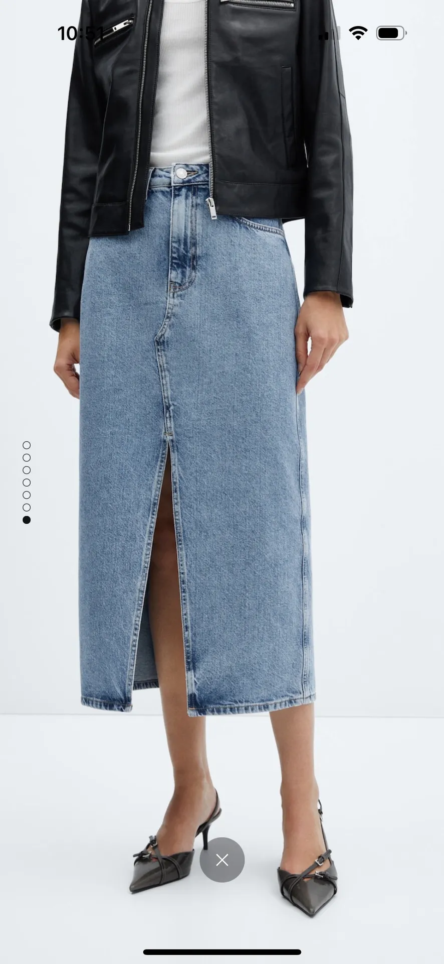 Denim  Skirt Midi - Image 4