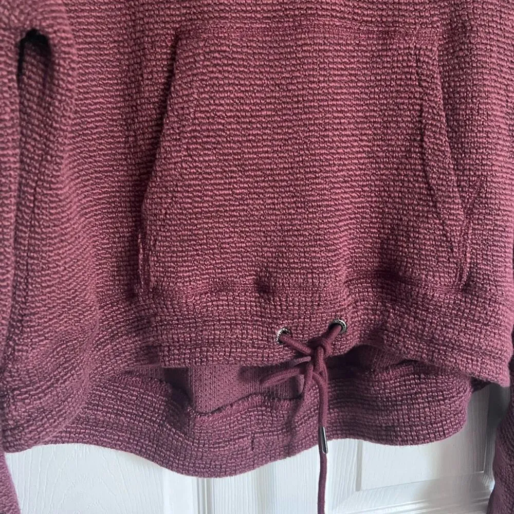 Sweaty Betty Boucle Funnel Neck Sweatshirt in Black Cherry NWT Small size 6 - Image 3