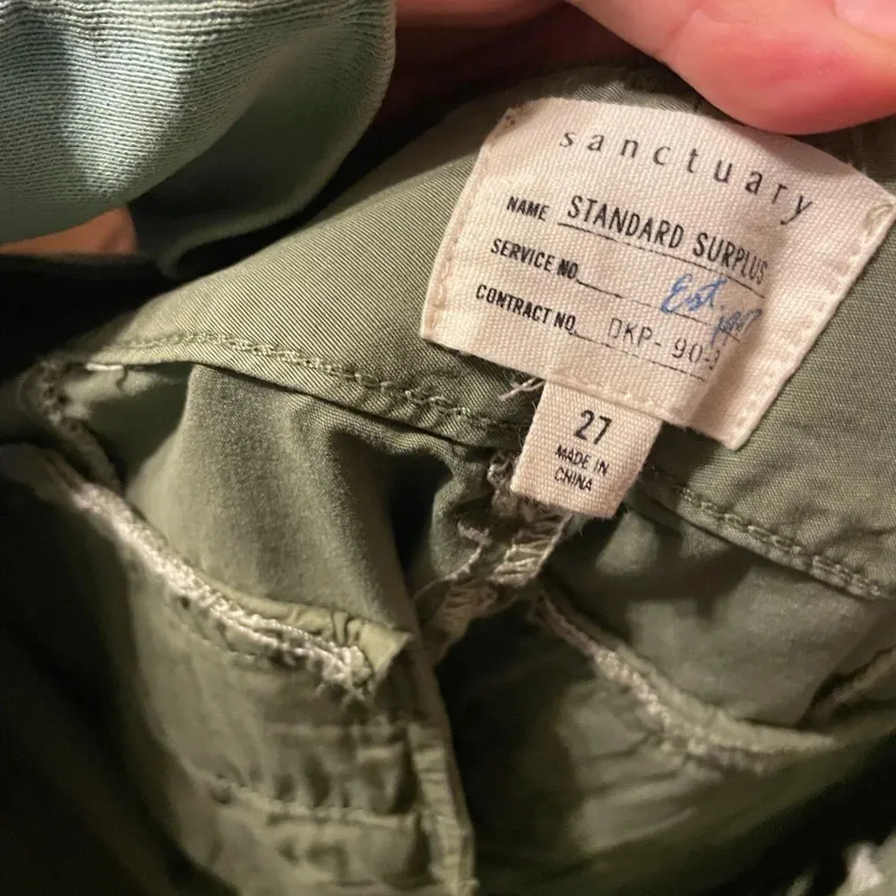 SANCTUARY OLIVE GREEN CARGO UTILITY PANTS - Image 3