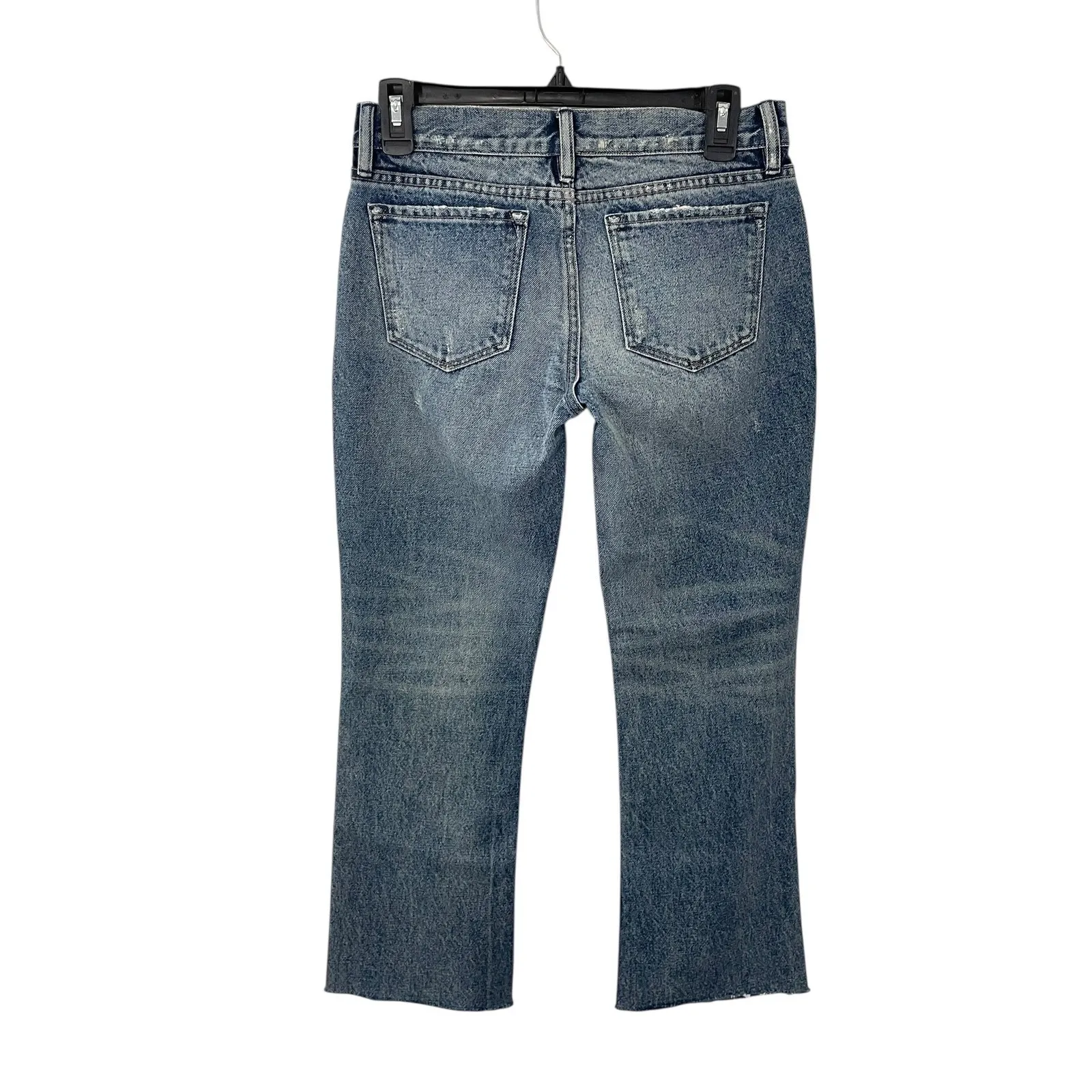 ALLSAINTS Serene Destroy Kick Flare Jeans Size 25 Distressed Raw‎ Hem Blue Denim - Image 4