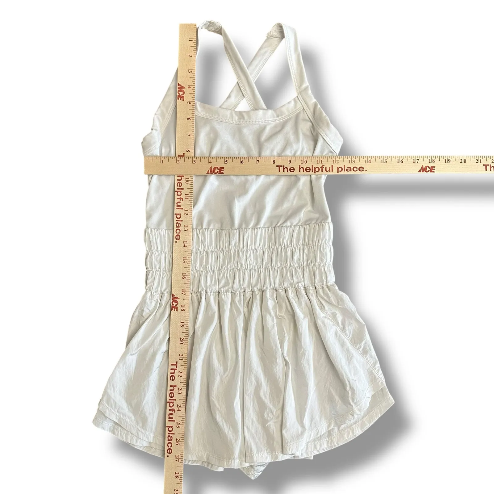Free People Movement FP‎ Movement White Romper Small Cross Back Skirted Playsuit - Image 4