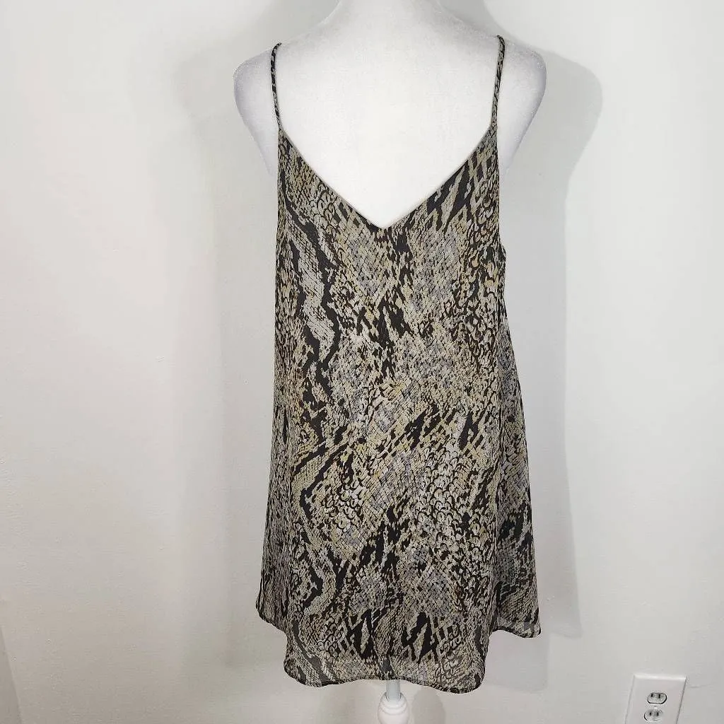 By Together Snakeskin Print Mini Slip Dress Size Small Black and Tan Print Dress - Image 5