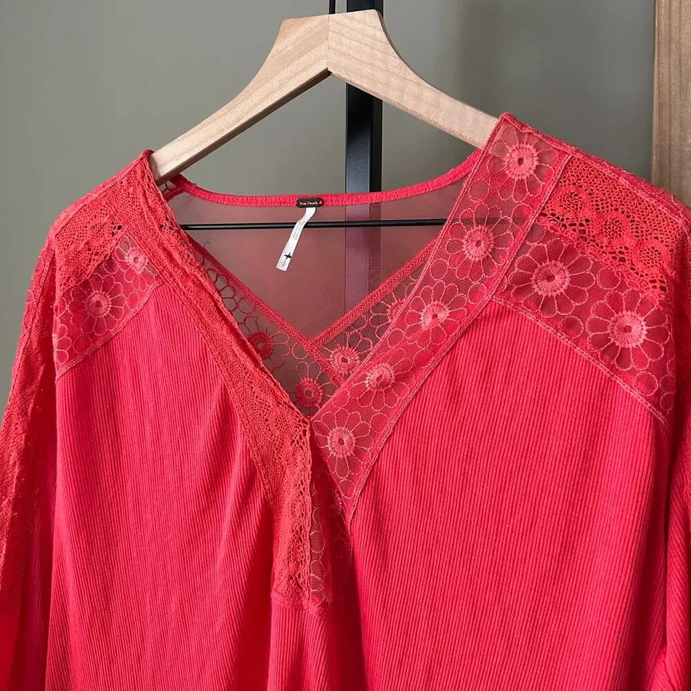 Free People Lola Lace Flowy Top - Small - Image 4