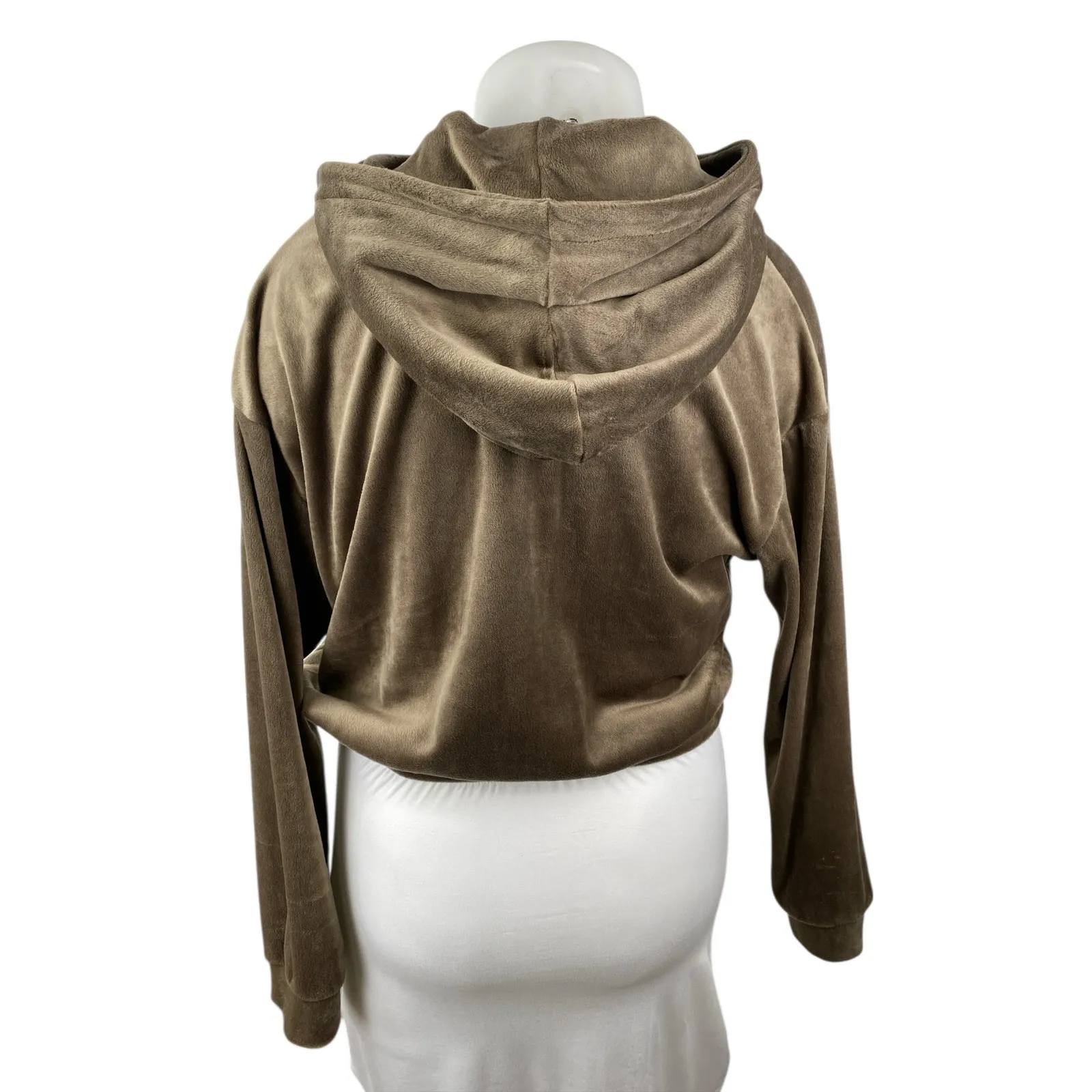 H&M Women's Brown Fleece Full Zip Hoodie Hooded Long Sleeve Sweatshirt Top XL - Image 2