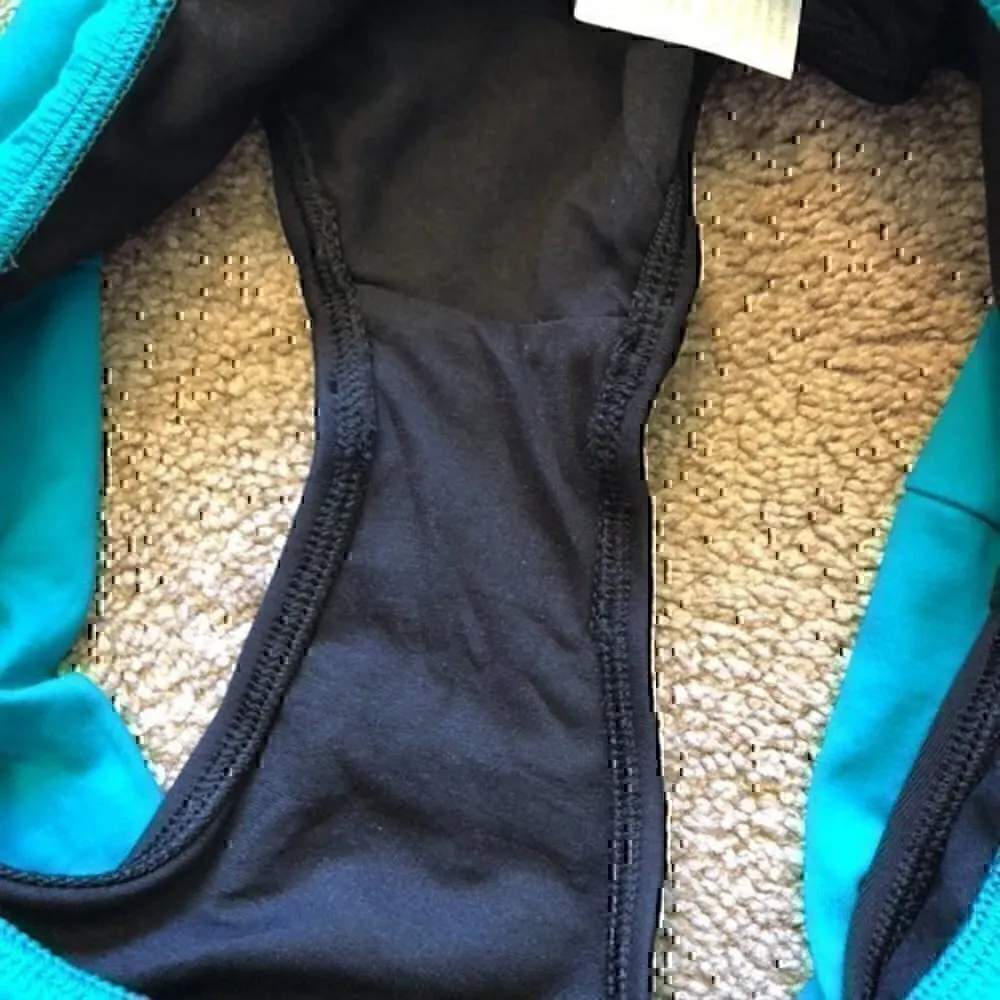 NEW NWT NEXT BY ATHENA Black Turquoise Blue Banded Retro Bikini Bottom Small S - Image 8