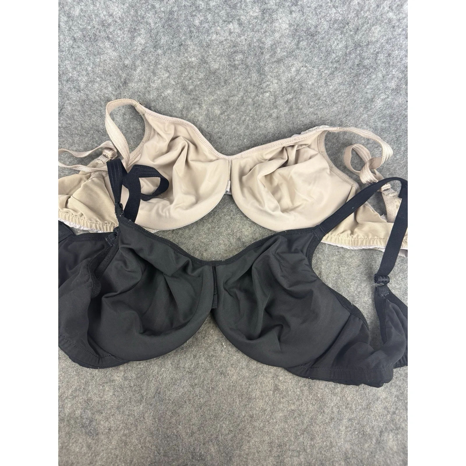 Lot 2 Olga GI8961A Cloud 9 Full Figure Lace Trim Minimizer Bras 36C Black Nude Size undefined - Image 3