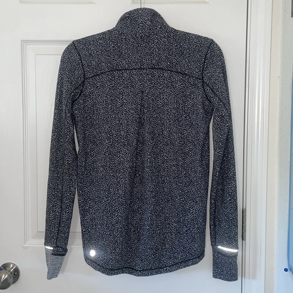 Lululemon Race Your Pace 1/2 Zip Wee Stripe Black Heathered Black Size 6 - Image 13