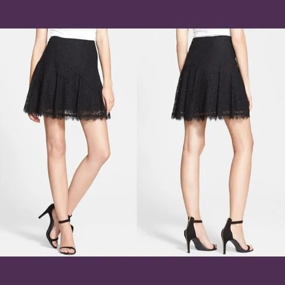 Joie Maika Lace Skirt Caviar Black Size Small $298 NEW - Image 2