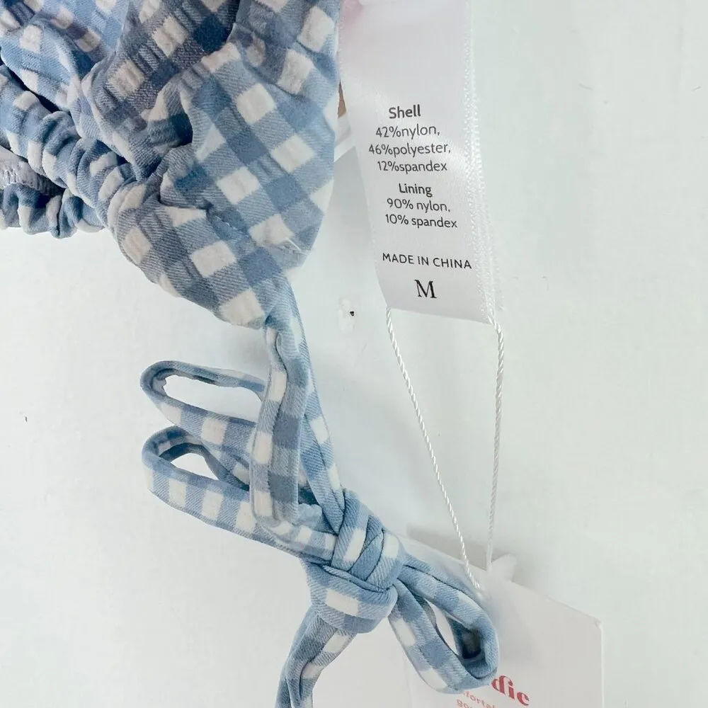 NWT Andie Swim The String Top Bikini Top Textured Gingham Size Medium M NEW - Image 6