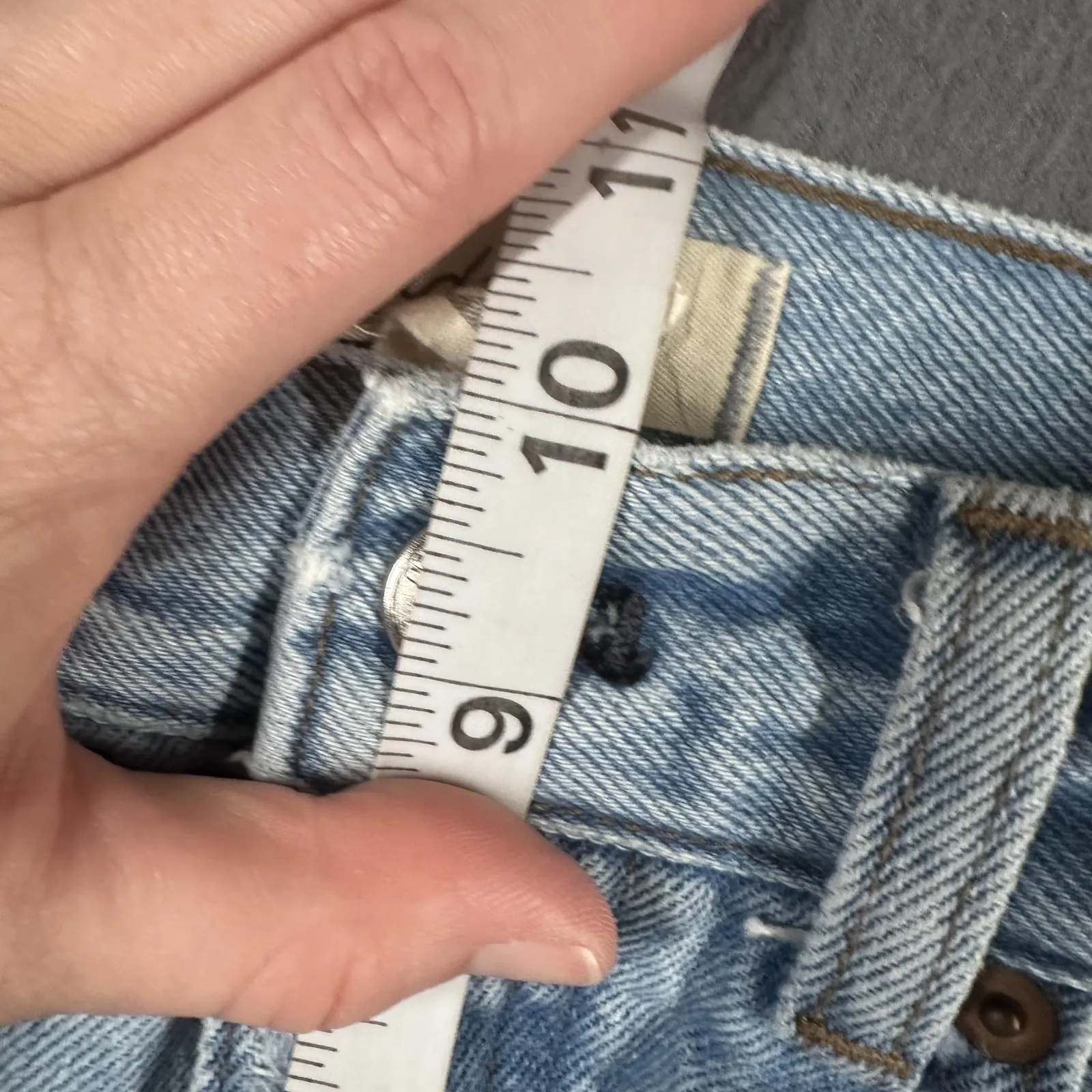 Madewell Low-Slung Baggy Jeans Womens 24 Light Wash Wide Leg Distressed Cuffed - Image 15