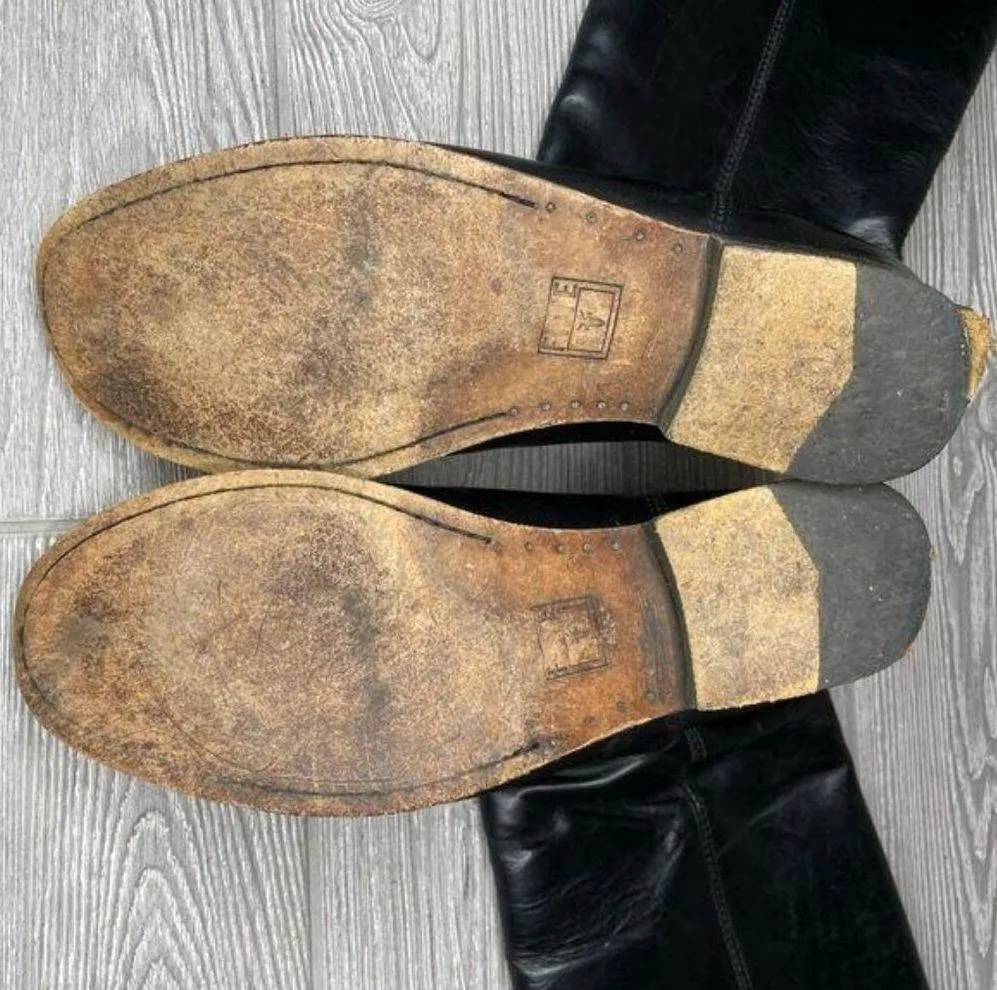 Frye melissa womens black riding leather calf high boots size 8.5 - Image 6