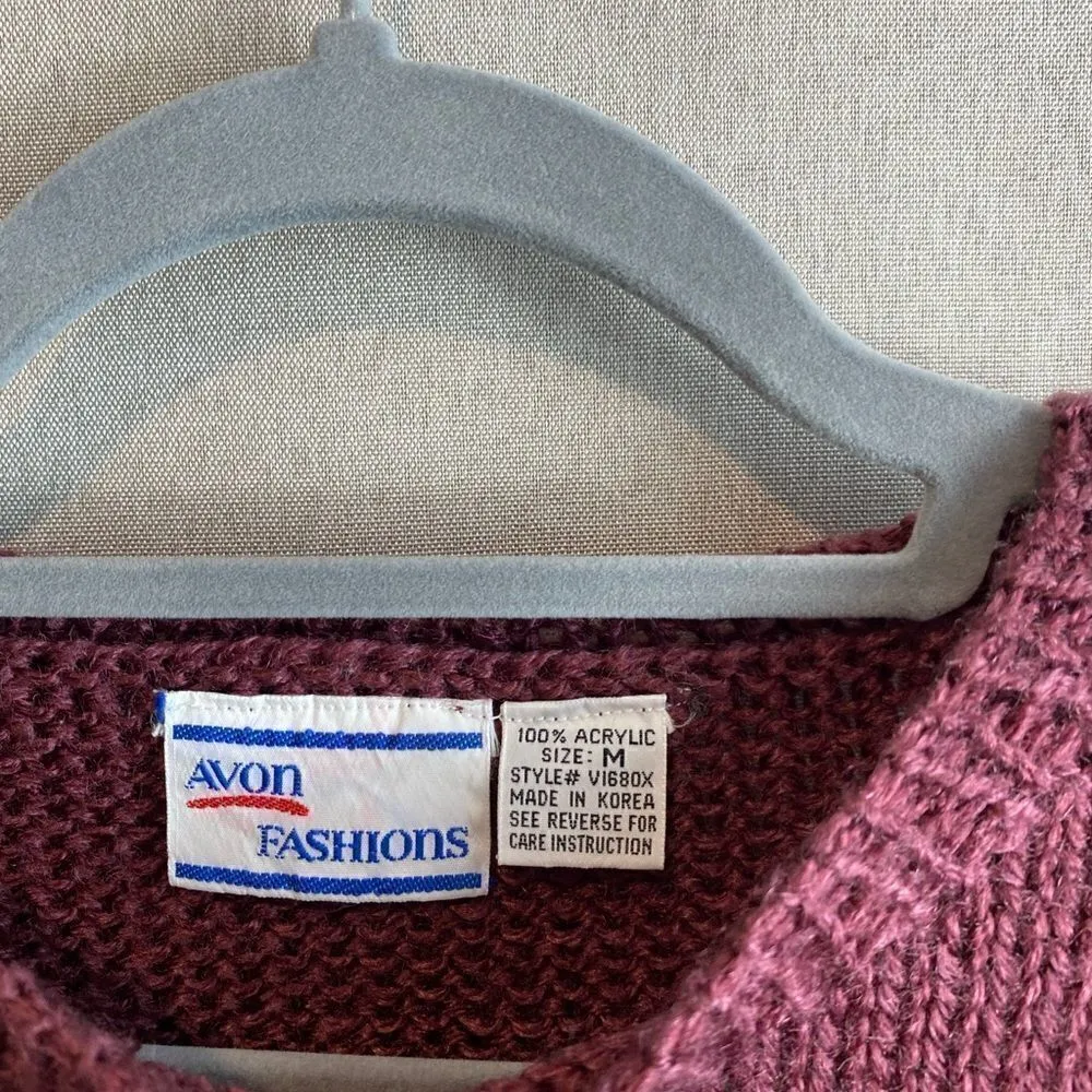 Avon Fashions vintage floral cottage sweater Red Size M - Image 3