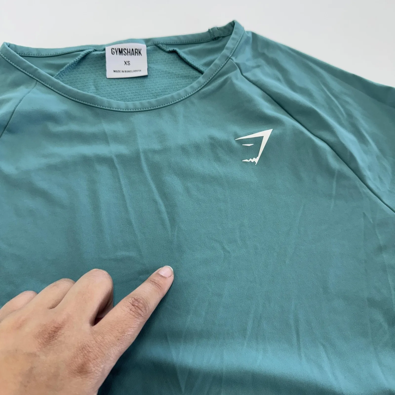 Gymshark Crop Top Womens XS Green Long Sleeve Pullover Lightweight Athletic Yoga - Image 7