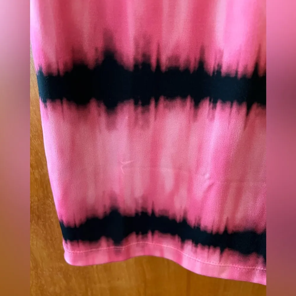 ALICE + OLIVIA Delora Pink Tie Dye Dress Mock Neck Exposed Back Zip Celeb Style - Image 9