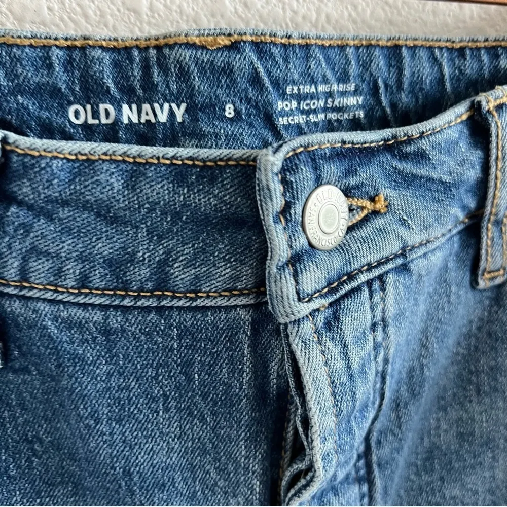 Old Navy Extra High Rise Pop Icon Skinny Denim Jeans Secret Smooth Pockets 8 - Image 9