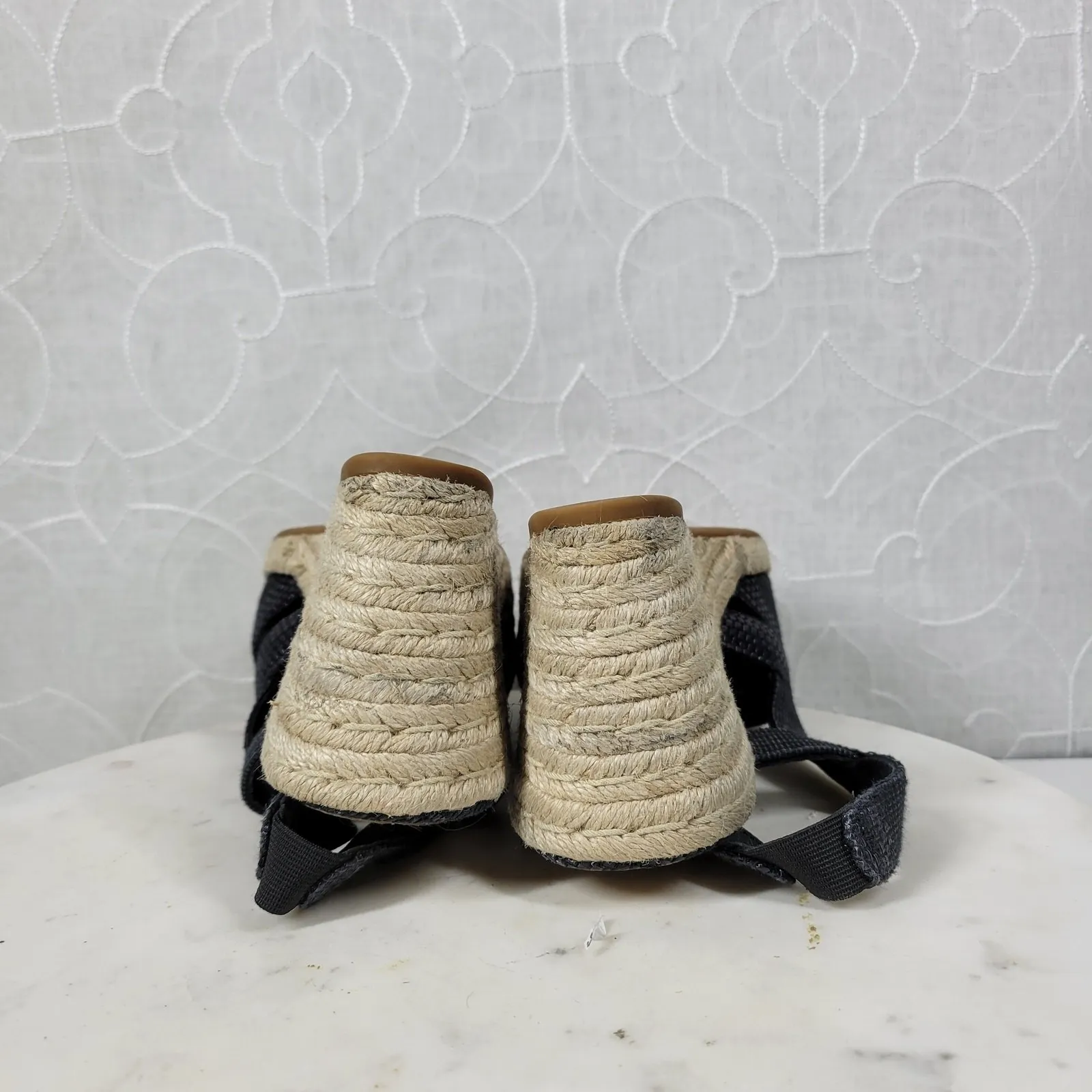 Lauren Ralph Lauren Penelopie Espadrille Wedge Sandals Womens 8 Blue Leather - Image 9