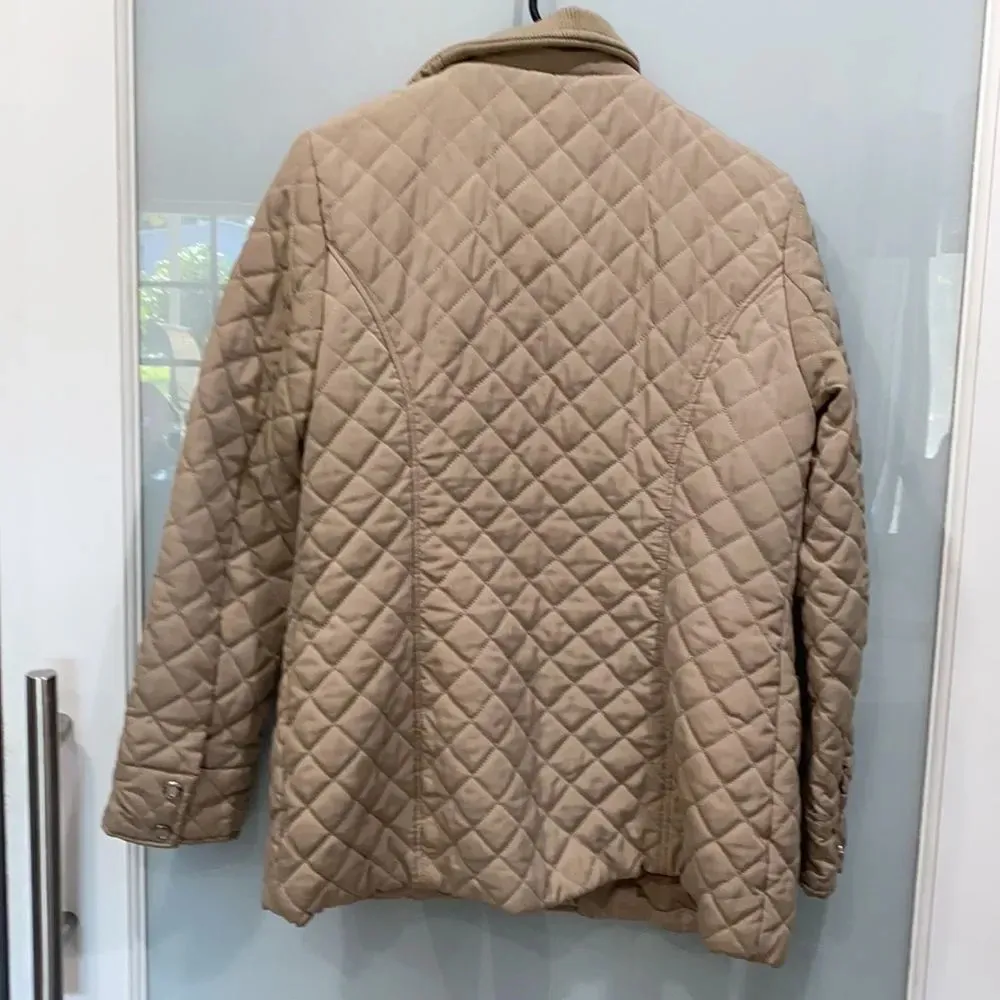 Calvin Klein Light Khaki Beige Women's Petite Quilted Puffer Jacket Coat XS - Image 6