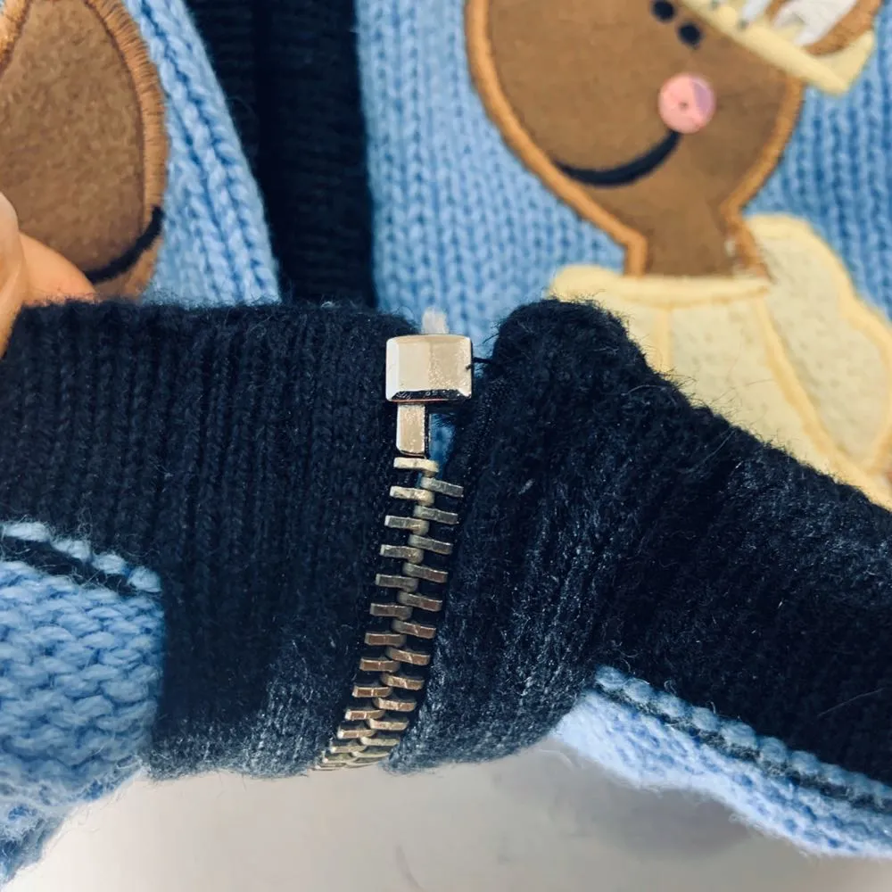 Bechamel Winter Reindeer Snowy Sweater Vest Blue Size M - Image 8
