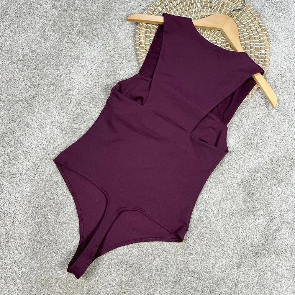 Free People Intimately She's So Sleek Duo Bodysuit Purple Eggplant Size SP - Image 7