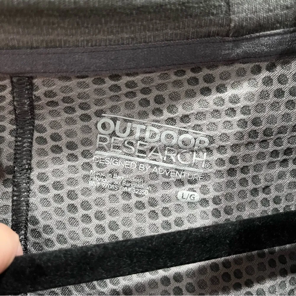 Outdoor Research Keara Hoody Hooded Henley Size Large Stripe Fishing Hiking Green - Image 2