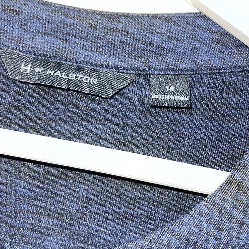 H by Halston Lightweight Navy Stretch Zip-Front Blazer - Image 3