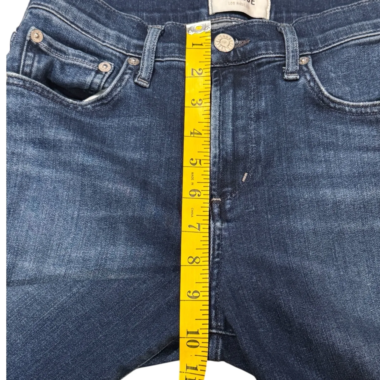 AGOLDE Revolve Sophie Classic Minimalist High Rise Skinny Crop‎ Jeans Dark Wash - Image 5