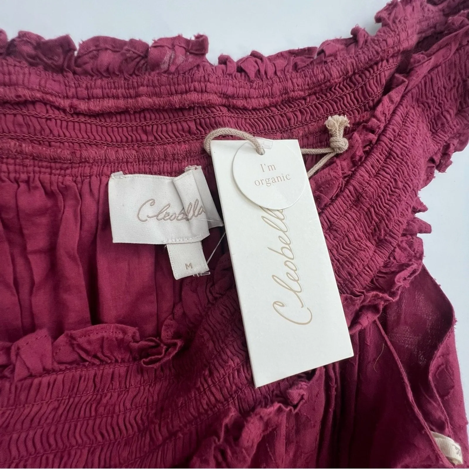 NWT Cleobella Alivia Ankle Dress in Berry maxi organic cotton sz M - Image 8