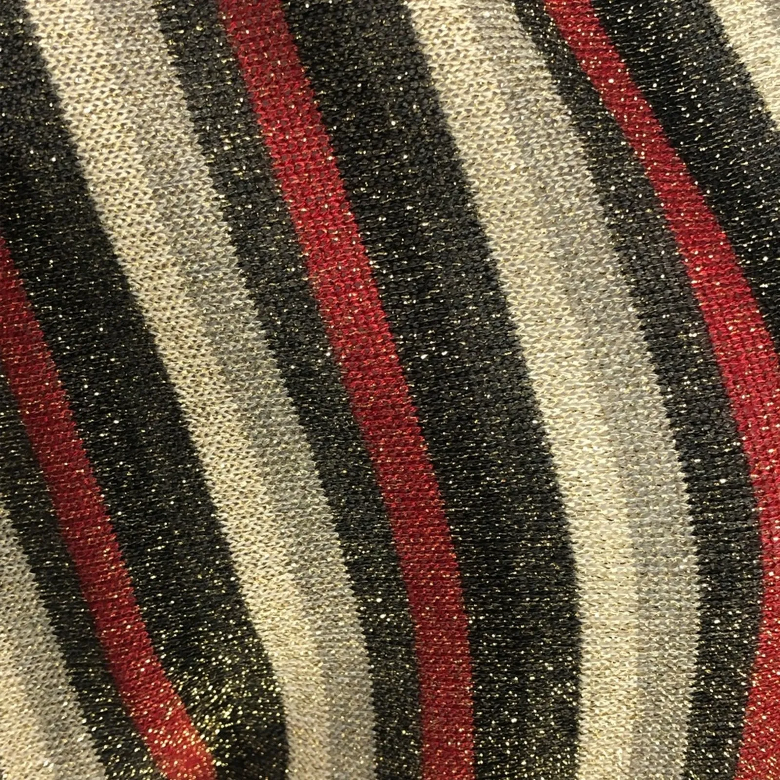 Zara Metallic Striped Belted Midi Dress V-Neck Size M - Image 13