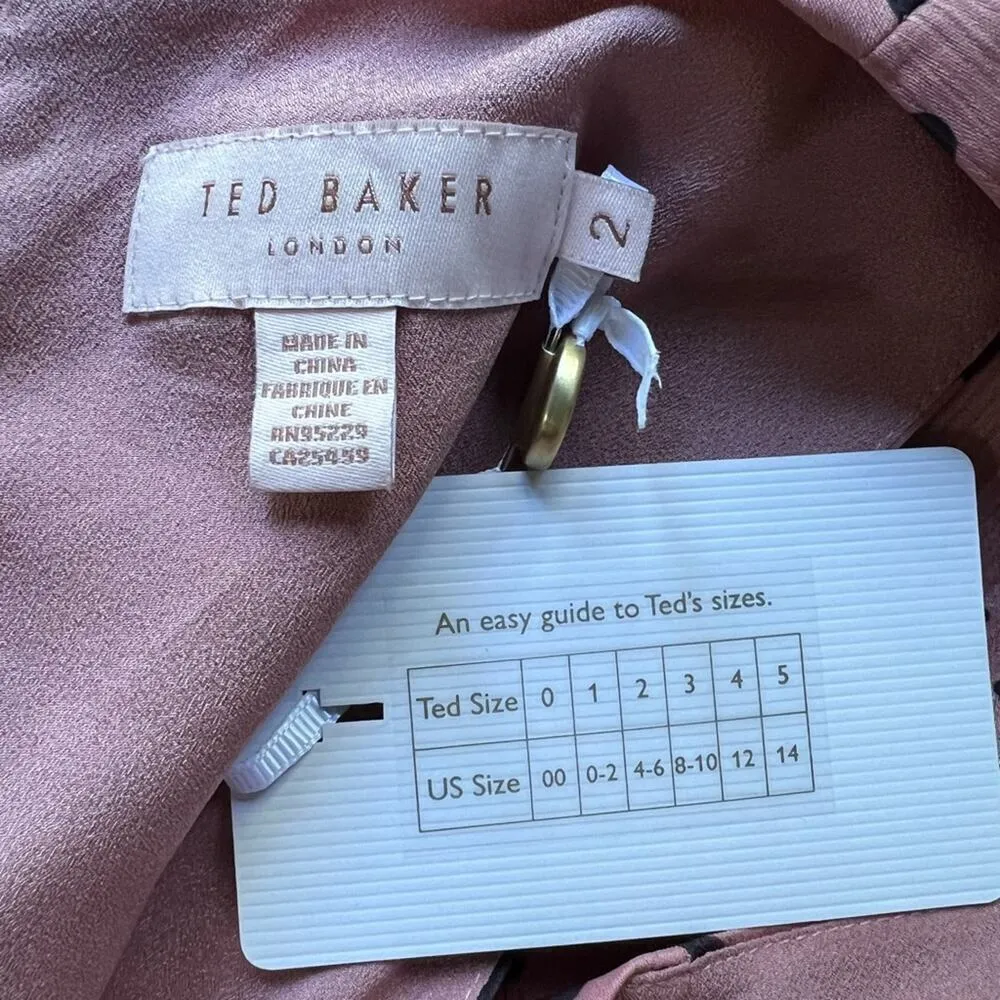 Ted Baker London Izziie Dusky Pink Polka Dot Print Sleeveless Midi Dress NWT - Image 6