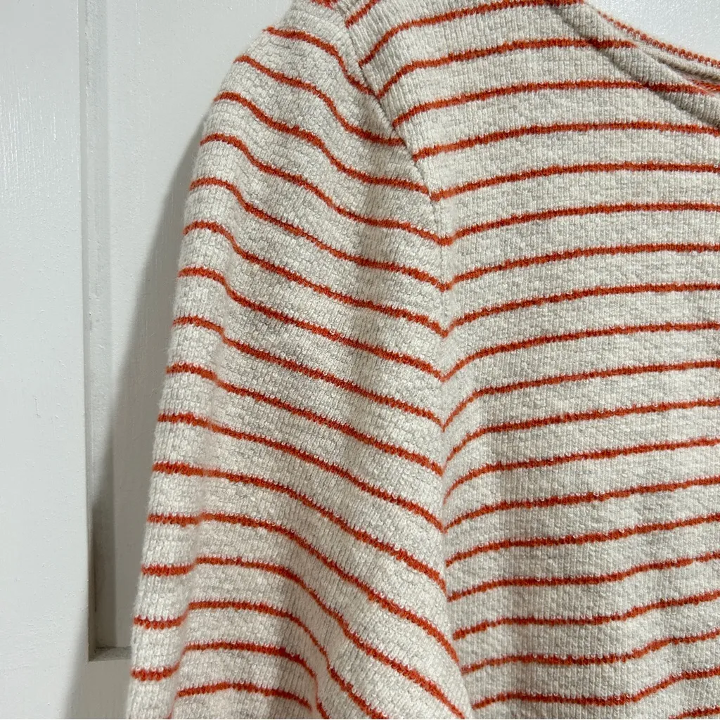 J.Jill Women's Large Petite Pullover Oatmeal Orange Stripe Tunic Sweater Cotton Size undefined - Image 5