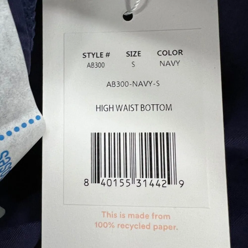 Andie Swim Bikini Bottom Womens S Navy Blue High Waist Stretch Full Coverage NEW - Image 10