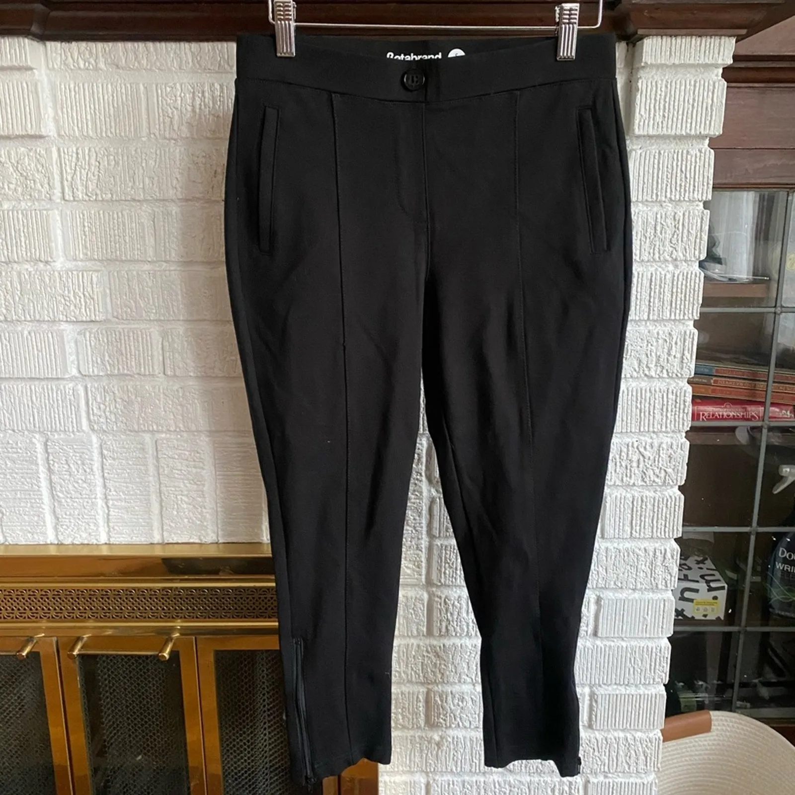 Betabrand Skinny Leg Pencil Dress‎ Pant Yoga Pants Black Ankle Zip Size S Petite - Image 2