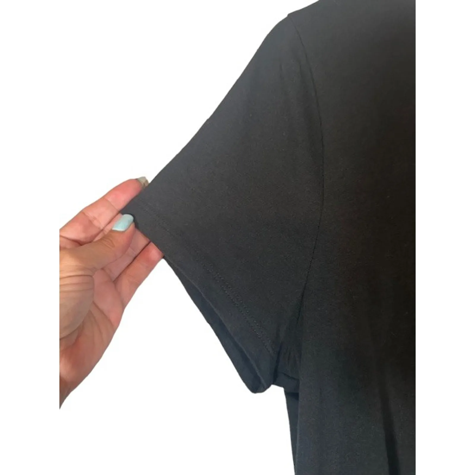 J.Crew Black Lightweight Cotton Tee Dress Short Sleeve Casual Women Size Medium - Image 5