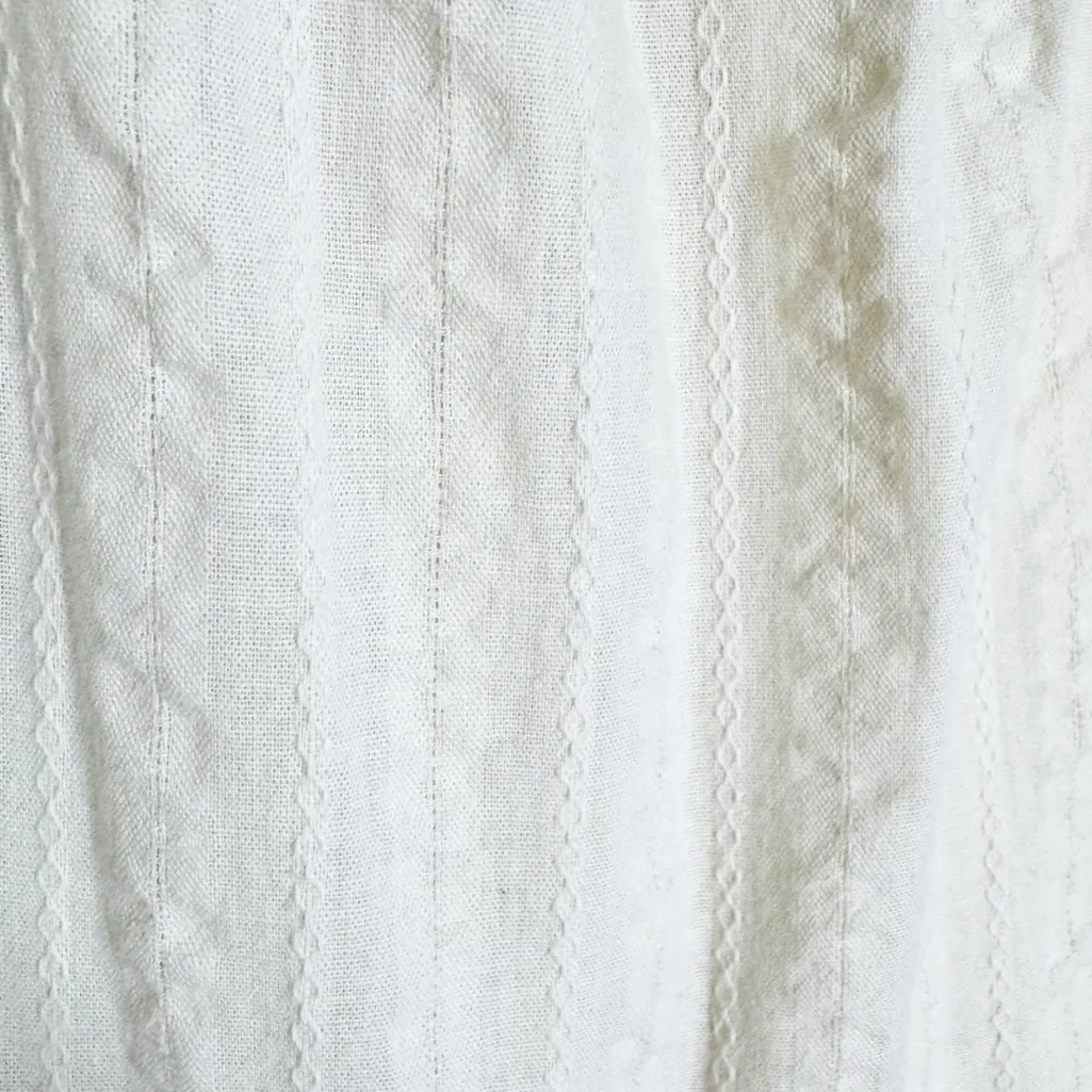 LALAVON Cotton Boho Isla Wavy Breeze Tiered Maxi Dress Cream Black Size M Size M - Image 11