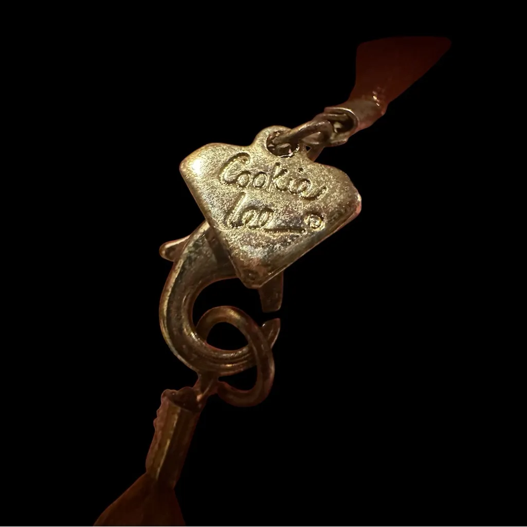 Cookie Lee Long Beaded Ribbon Necklace Amber Brown Gold Costume Jewelry Vintage - Image 2