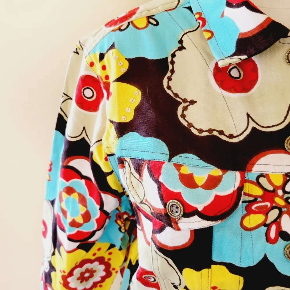 Gandy Couture retro floral jacket size large - Image 2