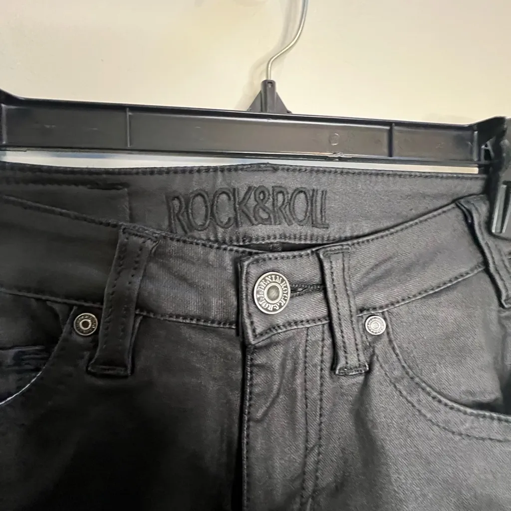 Rock&Roll Denim size 25x36 flare black jeans cowgirl pants - Image 10