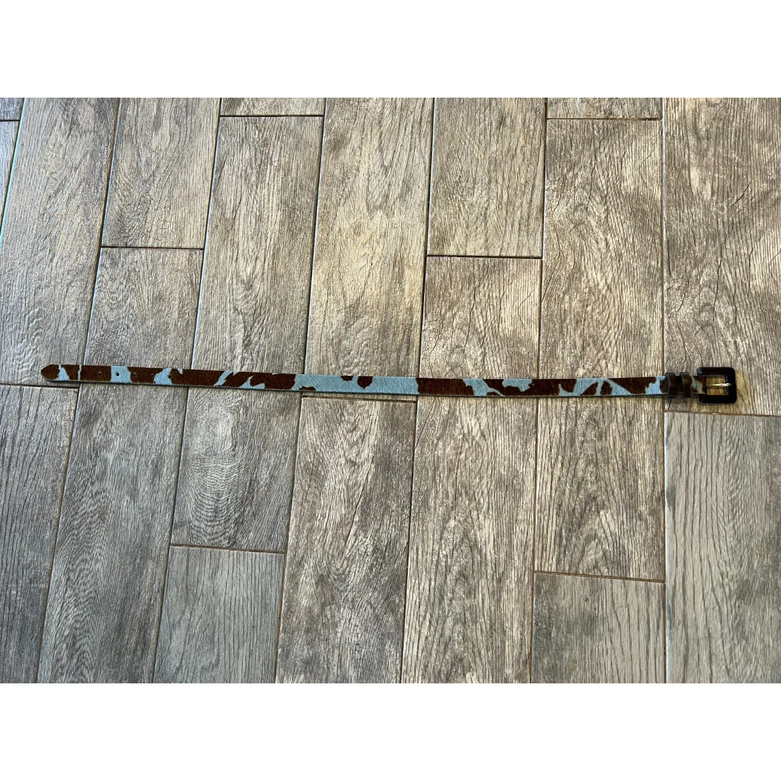 Classiques Entier Patent Leather Belt Womens Medium USA PR4229 Cow‎ Print Rodeo - Image 6