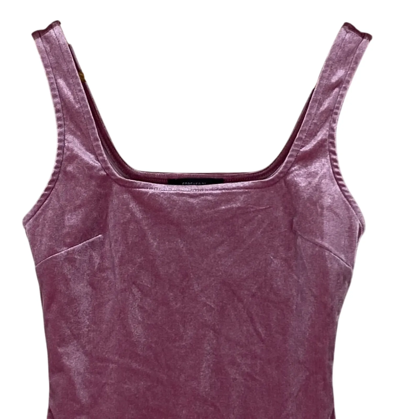 Forever 21 Bodysuit Womens S Pink Velvet Sleeveless Scoop Neck Bimbocore Y2K - Image 2