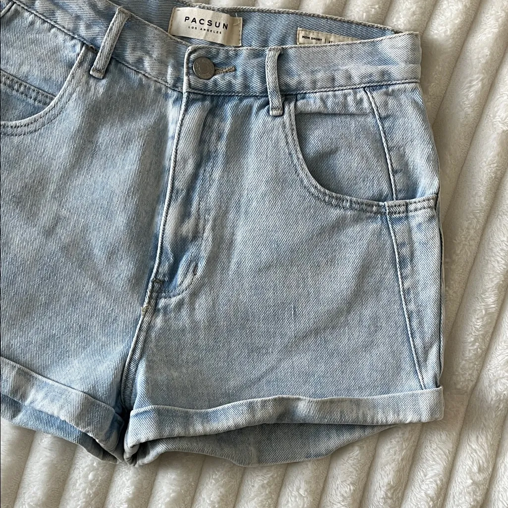 PacSun Light Blue Mom Jean Shorts - Image 6