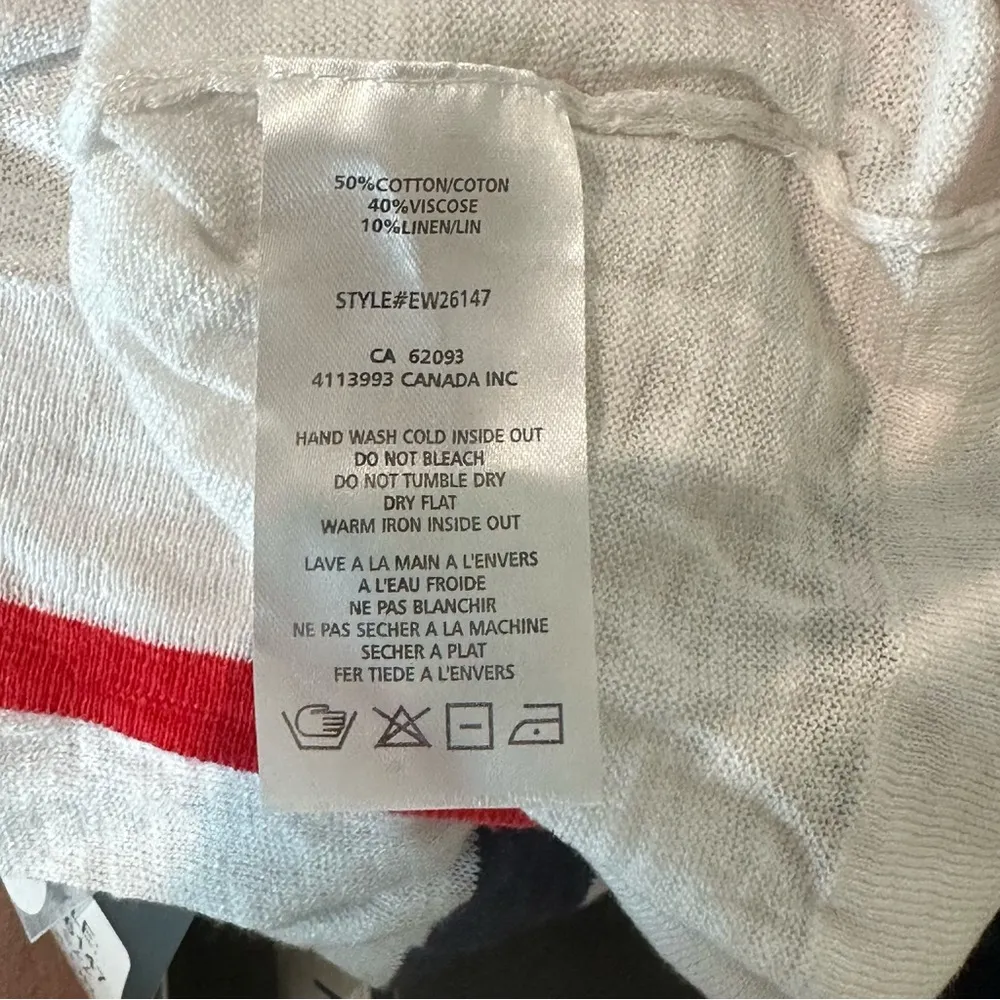 NWT Elena Wang Top Linen Nautical White Size Medium - Image 5