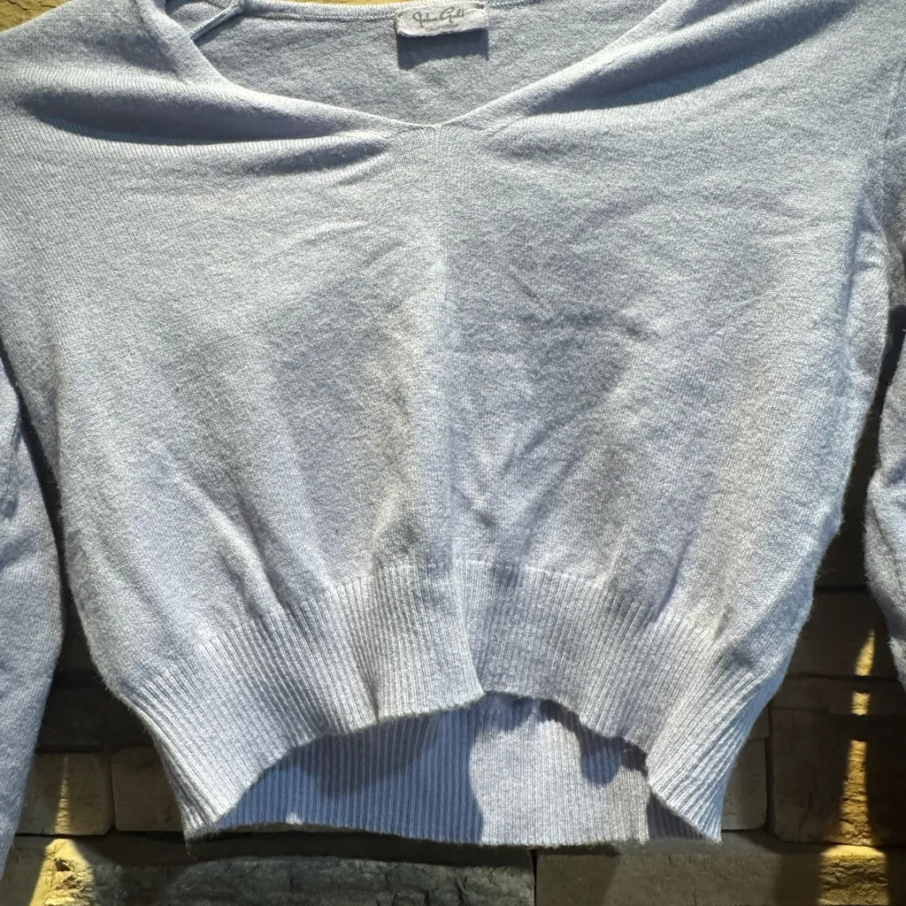 John Galt Lavender V-Neck Cropped Sweater One Size Brandy Melville - Image 5