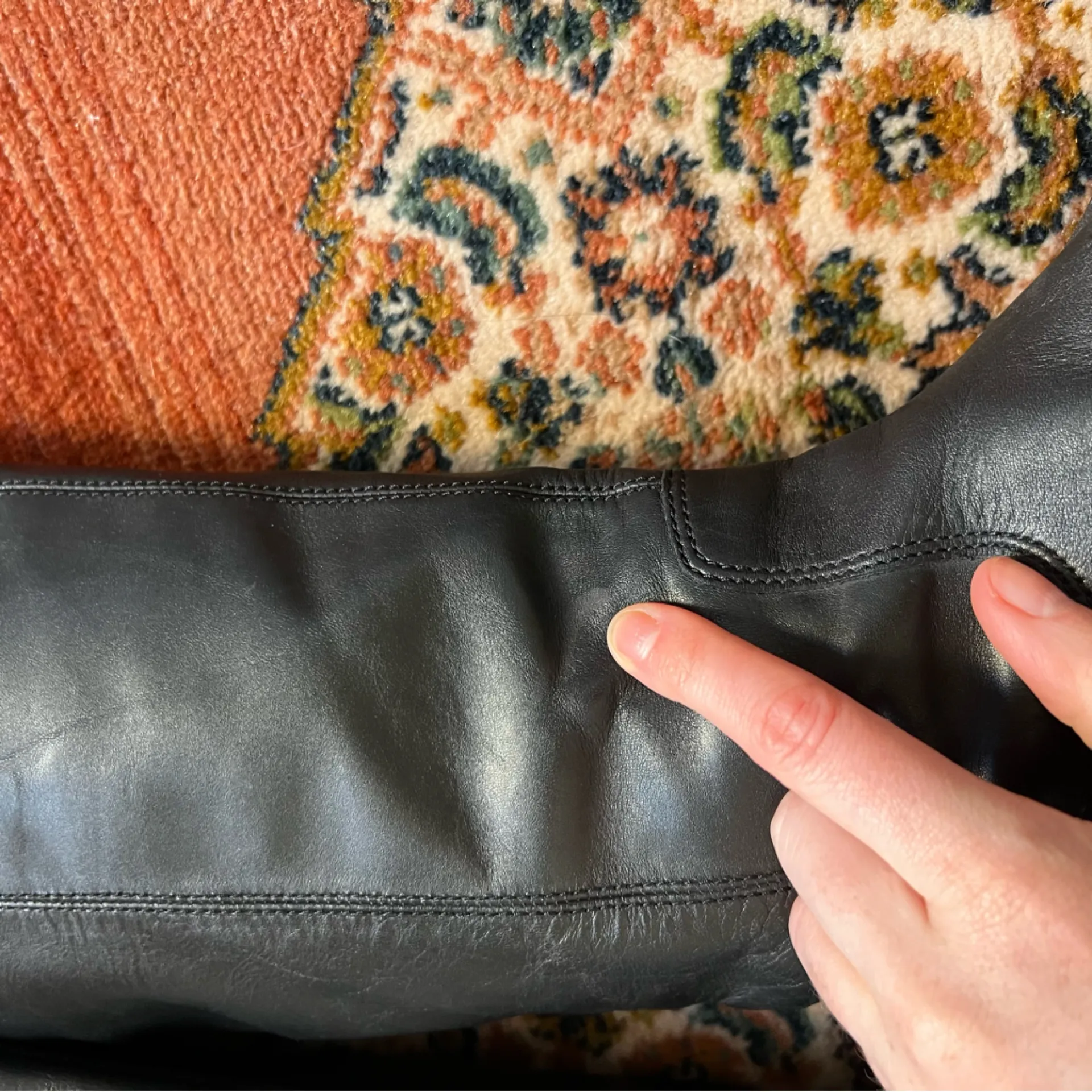 Coach Women's Joele Black Leather Tall Knee-High Buckle Riding Boots - Image 4