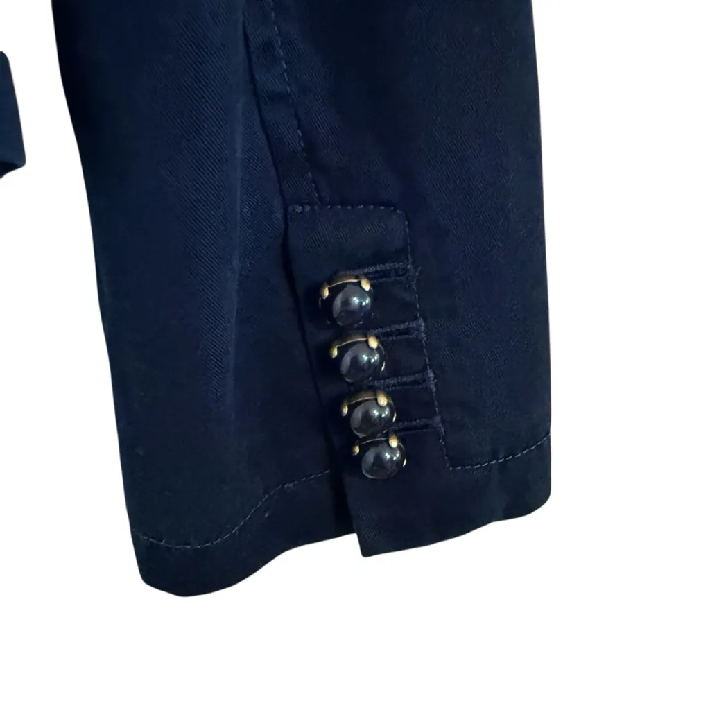 J. Crew Navy Blue Ruffle Front Blazer Jacket Women’s Size 8 - Image 6