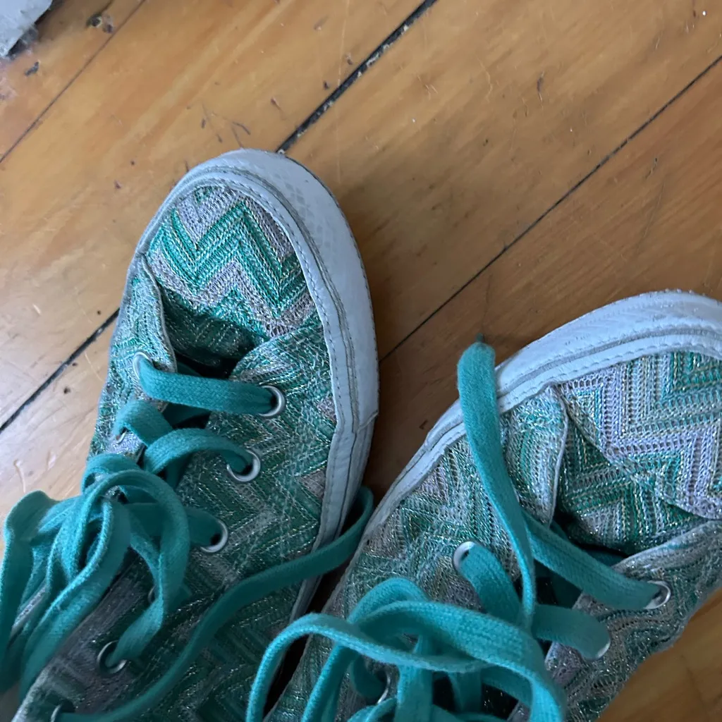 Missoni X Converse Chuck Taylor All Star Hi Sneakers Womens 8 Metallic green - Image 7