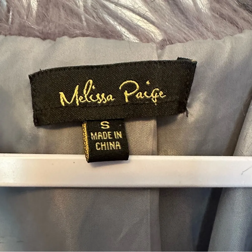 Melissa Paige Gray Ombre Faux Silver Fox Fur Open Vest Jacket Women's Small - Image 3