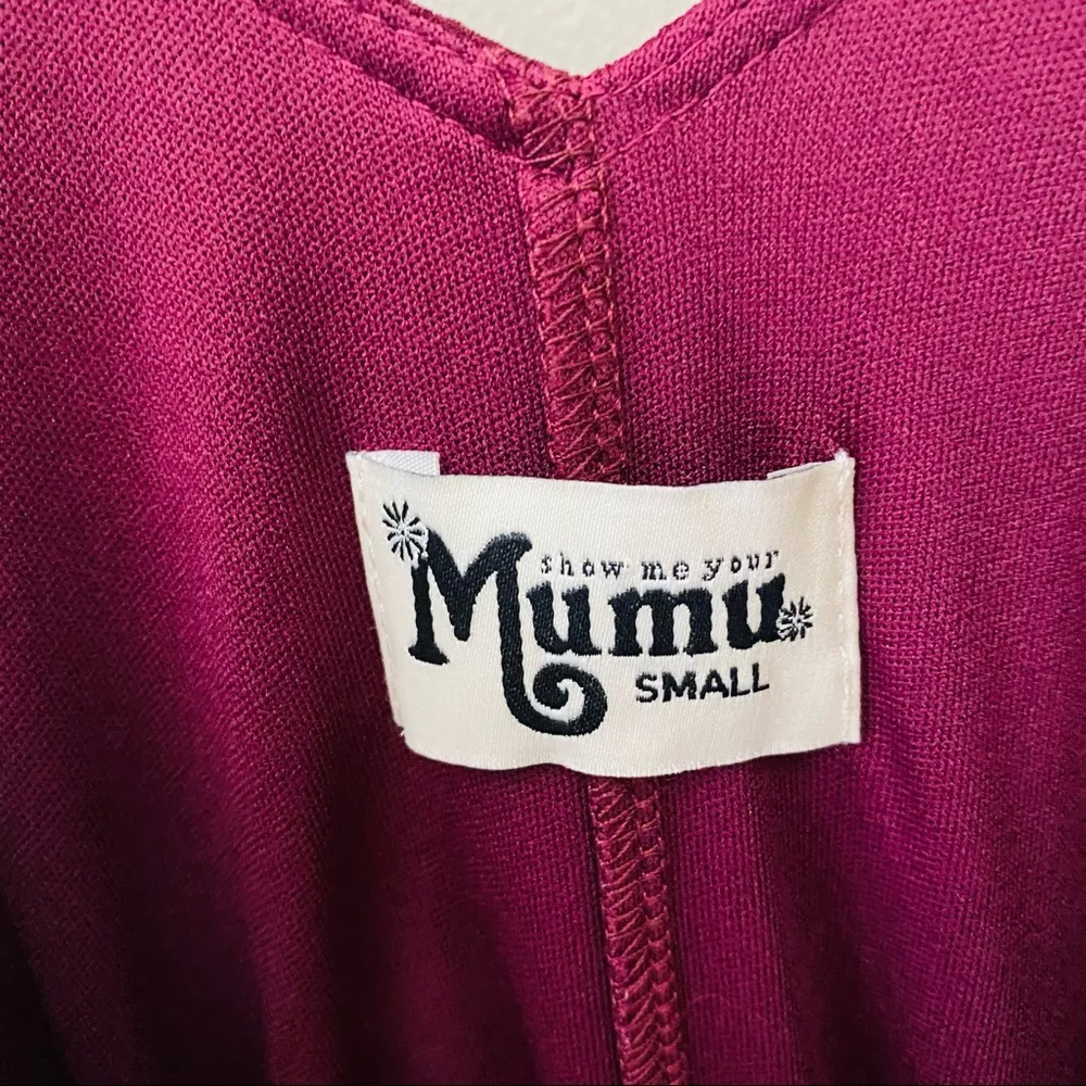 Show Me Your Mumu Kendall Maxi Dress Maroon Sz Small - Image 3